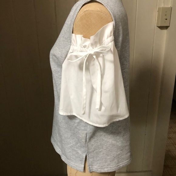 INDEX JAPAN sz S Cold Shoulder Gray Sweatshirt - Picture 2 of 8